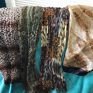 💚 3/$25 4 multi colored brown black scarves